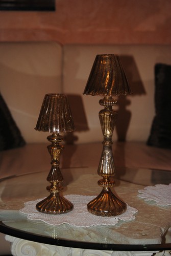 Leuchter glas gold windlicht - leuchter,