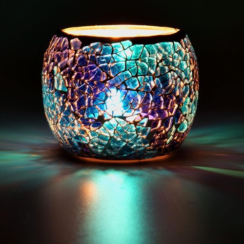 Teelichthalter glas blau - glas,